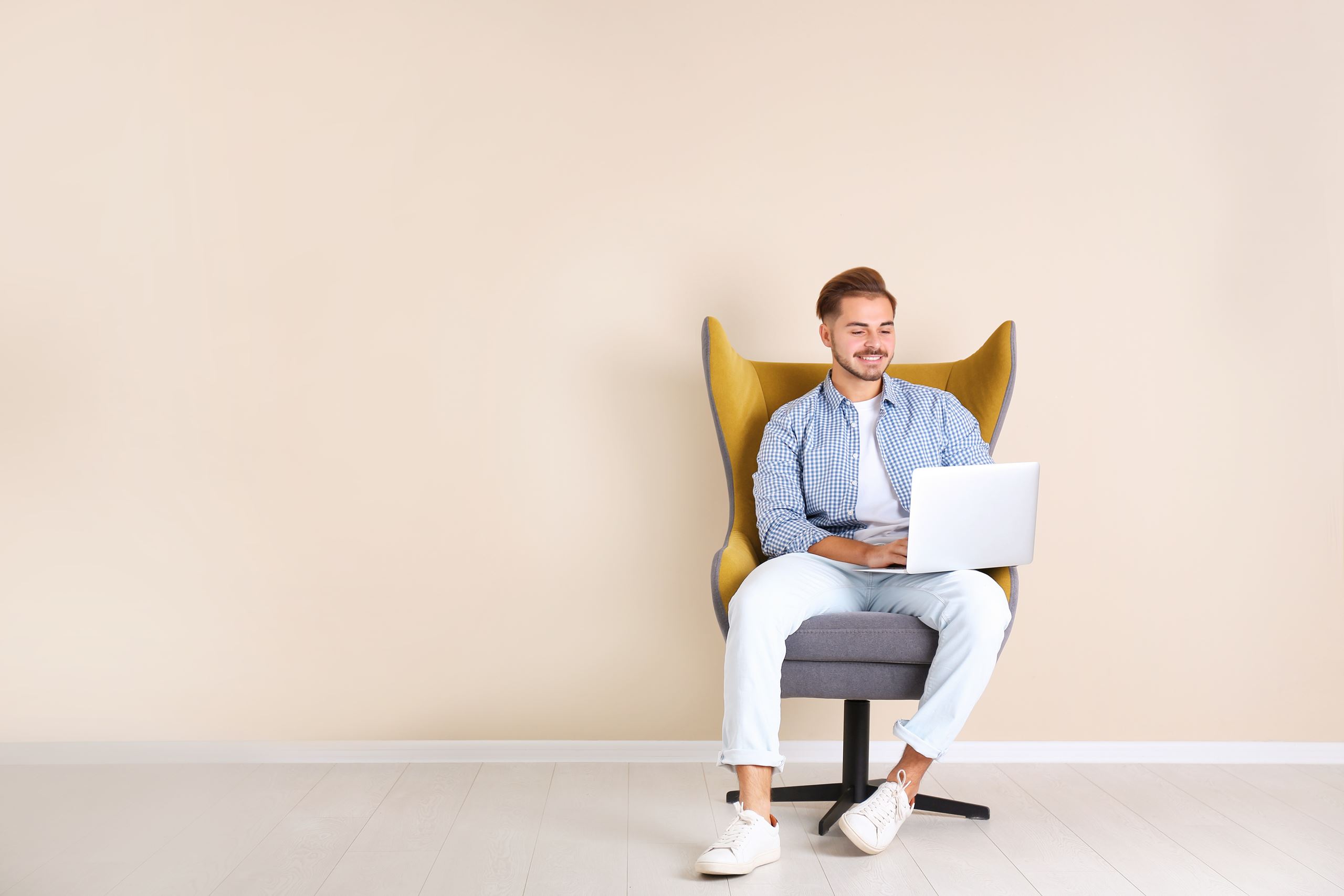 Man using laptop